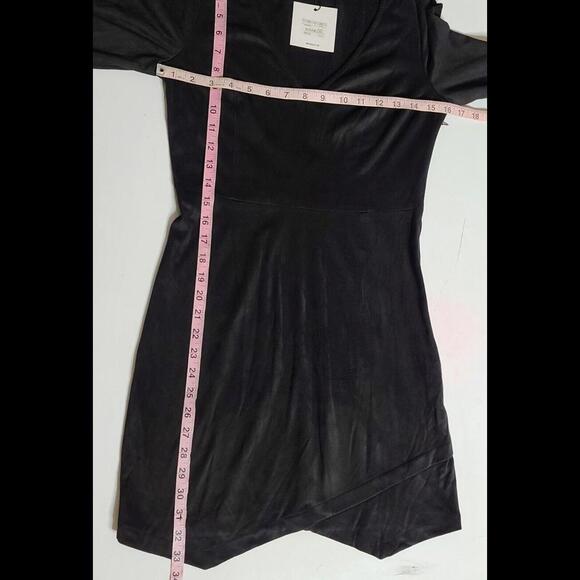 Jack By Bb Dakota Black Mini Dress Faux Leather Size Small - Picture 8 of 8